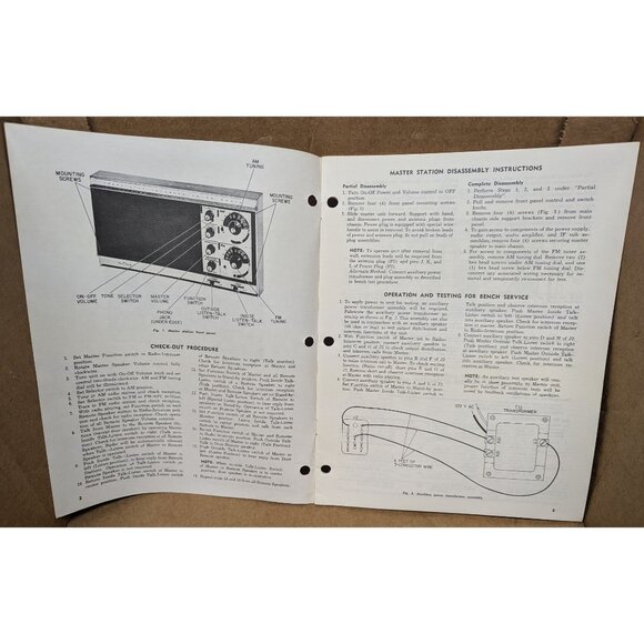 Nutone Service Manual model 2561 & 2562 AM-FM transistor radio and intercom - Picture 4 of 5